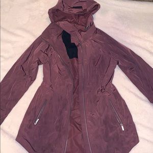 Plum colored Calvin Klein Reflective Rain Coat
